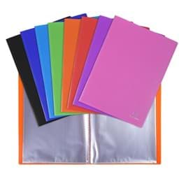 Picture of OPAK 0.5MM POLYPROPYLENE DISPLAY BOOK CRYSTAL POCKETS 120 VIEWS, A4 - ASSORTED COLOURS
