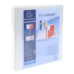 Image de Classeur personnalisable rigide 2 poches KreaCover 2 anneaux en D 16mm - A4 maxi. - Blanc