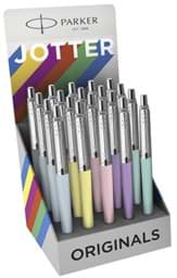 Picture of Parker display of 20 Jotter ballpen in 5 different PASTEL colors