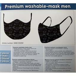 Image de ACROPAQ M0005M 5 Masques de protection en tissu lavable hommes bleu