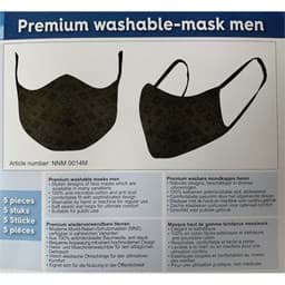 Image de ACROPAQ M0014M 5 Masques de protection en tissu lavable hommes vert 