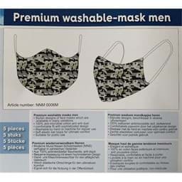 Image de ACROPAQ M0006M 5 Masques de protection en tissu lavable hommes vert