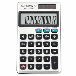 Image de ACROPAQ AC120TE Calculatrice de poche business gris argent