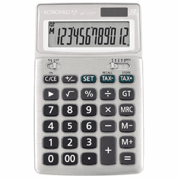 Image de ACROPAQ AC230T Calculatrice de bureau gris métal