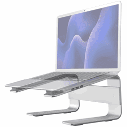 Afbeelding van ACROPAQ Laptop Standaard Laptophouder - Minimalistisch Design - Macbook Standaard 11-15 inch - Aluminium Zilvergrijs
