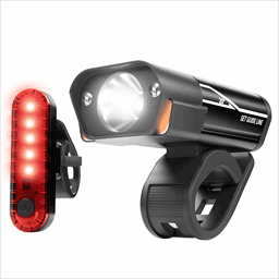 Image de ACROPAQ BL2 - Lampe LED pour vélo - Aluminium - 350 Lumens - Rechargeable par USB - Etanche à la pluie - Lampe pour bicyclette