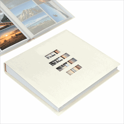 Afbeelding van Groot fotoalbum ZEN Boekgebonden 60 Witte bladzijden voor 300 foto's 29x32cm Ivoor