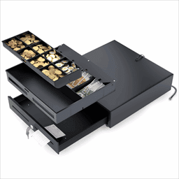 Image de ACROPAQ AC424RJ - Tiroir Caisse automatique avec RJ11 24V pour imprimante POS Caisse enregistreuse 41cm Noir