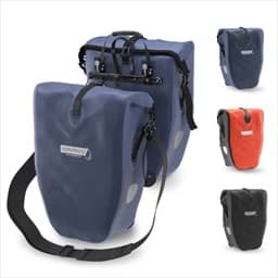 Image de ACROPAQ Sacoche de vélo pour porte-bagages 100% Imperméable 25.4L Avec bandoulière et poignée Bleu foncé