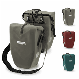 Image de ACROPAQ Sacoche de vélo pour porte-bagages 100% Imperméable 25.4L Avec bandoulière et poignée Vert forêt